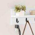 vidaXL Vešiak na stenu Nástenná montáž Biela 40 x 10,5 x 18 cm