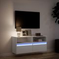 vidaXL TV nástenná skrinka s LED svetlami biela 100x31x45 cm