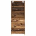 vidaXL Highboard Staré drevo 69,5 x 32,5 x 180 cm Kompozitné drevo