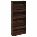 vidaXL Botník so zrkadlom 4-poschodový hnedý dub 63x17x134 cm