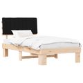vidaXL Rám postele s čalúneným čelom Čierna 100 x 200 cm