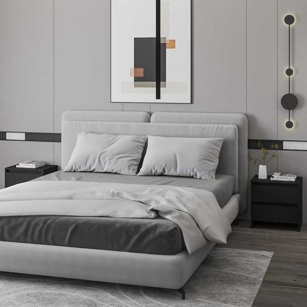 vidaXL Nočné stolíky 2 ks čierne 45x34,5x44,5 cm drevotrieska