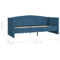 vidaXL Pohovka s USB modrá zamatová 90x200 cm