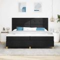 vidaXL Posteľ s pružinovým rámom s matracmi Čierna 200 x 200 cm látka