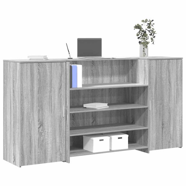 vidaXL Recepčný stôl sivý dub sonoma 200x50x103,5 cm kompozitné drevo