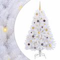 vidaXL Umelý Sklápací Vianočný Stromček LED Biela 80 x 80 x 150 cm