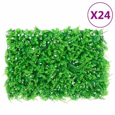 vidaXL Umelý plot z listov papradia 24 ks zelený 40x60 cm