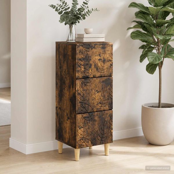 vidaXL Zásuvkový kabinet Dymový dub 33 x 34,5 x 90 cm Kompozitné drevo