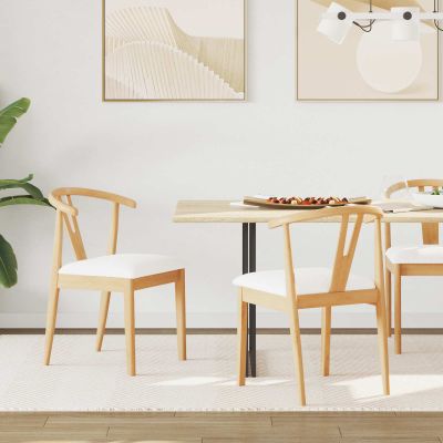 vidaXL Jedálenská stolička 2 pcs Prírodná a svetlá