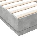 vidaXL Posteľný rám s LED svetlami betónovo sivý 100x200 cm