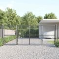 vidaXL Pletená záhradná brána antracitová 350x125 cm pozinkovaná oceľ