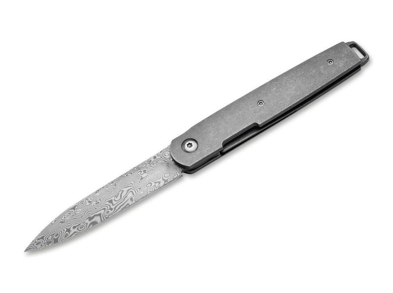 Böker Plus 01BO174DAM LRF Damascus vreckový zatvárací nôž 8,6 cm, damašek, titán