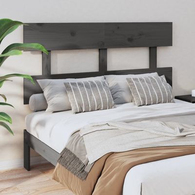 vidaXL Čelo postele sivé 138x3x81 cm masívna borovica