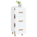 vidaXL Komoda biela 34,5x34x90 cm spracované drevo