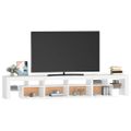 vidaXL TV skrinka s LED svetlami biela 230x36,5x40 cm
