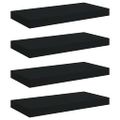 vidaXL Plávajúce nástenné police 4 ks, čierne 50x23,5x3,8 cm, MDF