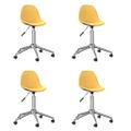 3086059 vidaXL Swivel Dining Chairs 4 pcs Yellow Fabric (2x333472)