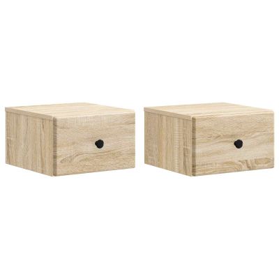 vidaXL Nástenná nočná skrinka 2 pcs Dub sonoma 34,5 x 33 x 20 cm