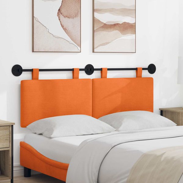 vidaXL Závesné čelo postele Oranžová Kordúrová tkanina