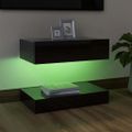 vidaXL TV skrinka s LED svetlami lesklá čierna 60x35 cm