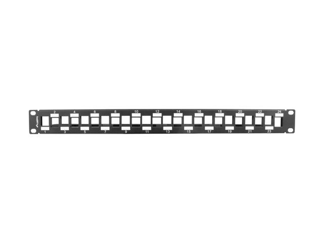 LANBERG 24PORTOVÝ PATCH PANEL S ORGANIZÉROM PRO KEYSTONE MODULY ČIERNY
