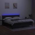 vidaXL Posteľ boxsping s matracom a LED čierna 180x200 cm látka
