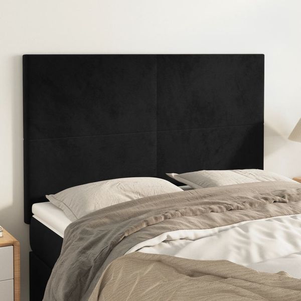vidaXL Čelo postele čierne 144x5x118/128 cm zamatové