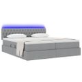 vidaXL LED úložná posteľ s matracom Svetlosivá 180 x 200 cm Látka