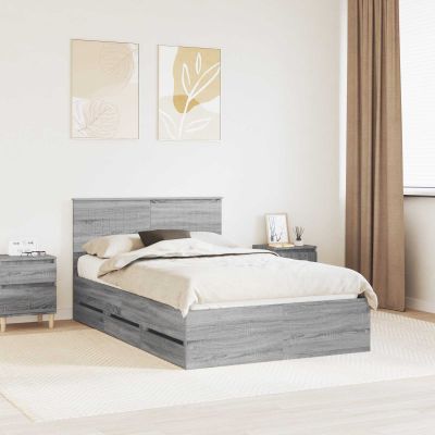 vidaXL Rám postele Sivý Sonoma 120 x 190 cm Inžinierske drevo