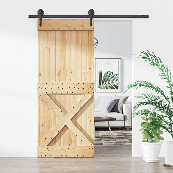 vidaXL Posuvné dvere Prírodná a čierna 85 x 210 cm