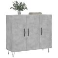 vidaXL Komoda betónová sivá 90x34x80 cm kompozitné drevo