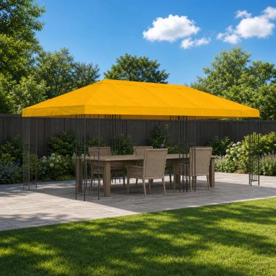 vidaXL Kryt na altánkovú strechu 6 x 3 m Žltá Polyester 190 gsm