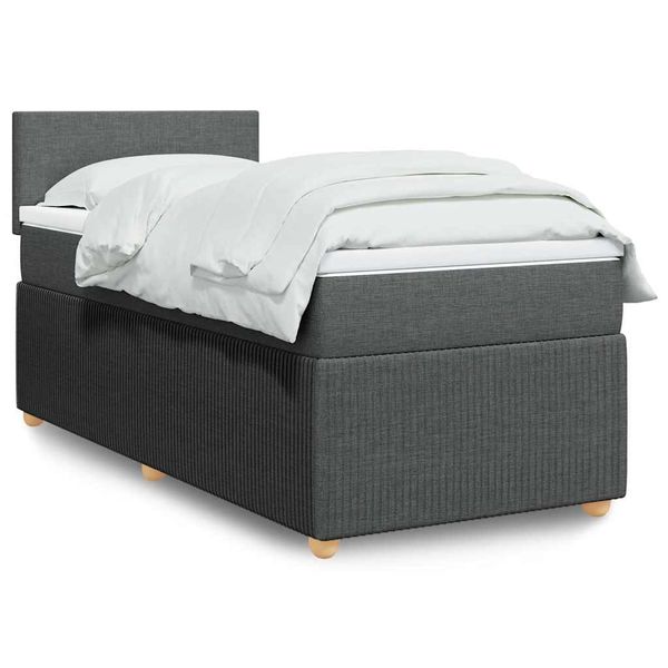 vidaXL Boxspring posteľ s matracom tmavosivá 90x190 cm látka