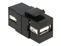 Konektor keystone - USB Type A - čierna