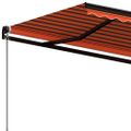 vidaXL Ručne zaťahovacia markíza 400x350 cm oranžová a hnedá