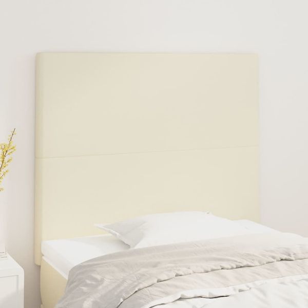vidaXL Čelo postele krémové 100x5x118/128 cm umelá koža