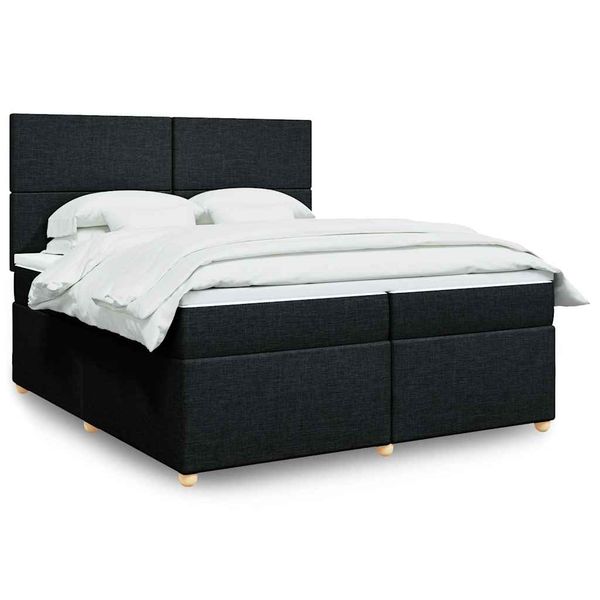 vidaXL Boxspring posteľ s matracom čierna 200x200 cm látka