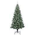 vidaXL Umelý predsvietený vianočný stromček Zelená 240 cm PVC a kov
