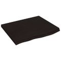 vidaXL Stolová doska tmavohnedá 60x50x(2-4) cm ošetrený dubový masív