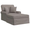 vidaXL Pufa s sukňou 3 ks Sivohnedá látka 91 x 157 x 91 cm