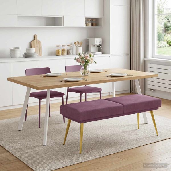vidaXL Dvojvrstvová lavica Fialová 120 x 45 x 46 cm Zamat