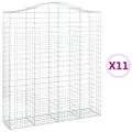 vidaXL Oblúkový gabionový kôš 11ks 200x50x220/240cm pozinkované železo