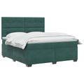 vidaXL Posteľ boxspring s matracom Tmavozelená 180 x 200 cm Zamat