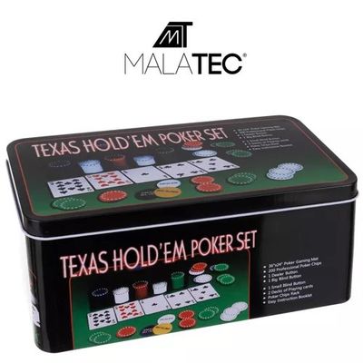 Poker sada Texas, karty + 200 žetónov ISO 23539 Poker sada Texas, karty + 200 žetonov ISO 23539