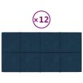 vidaXL Nástenné panely 12 ks modré 60x30 cm zamat 2,16 m²
