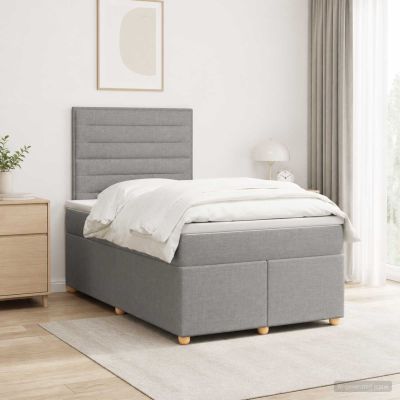 vidaXL Posteľ boxspring s matracom Svetlosivá 120 x 190 cm Látka