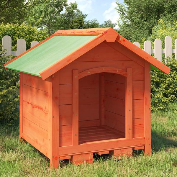 vidaXL Koterec pre psa hnedý 65x65x61,5 cm borovicový masív