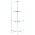 vidaXL Regál so 4 policami, priehľadný 30x30x100 cm, tvrdené sklo