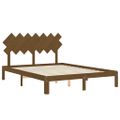 vidaXL Rám postele s čelom medovohnedý 140x190 cm masívne drevo