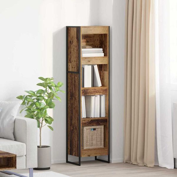 vidaXL Knižnica Staré drevo 40 x 30 x 155 cm Kompozitné drevo